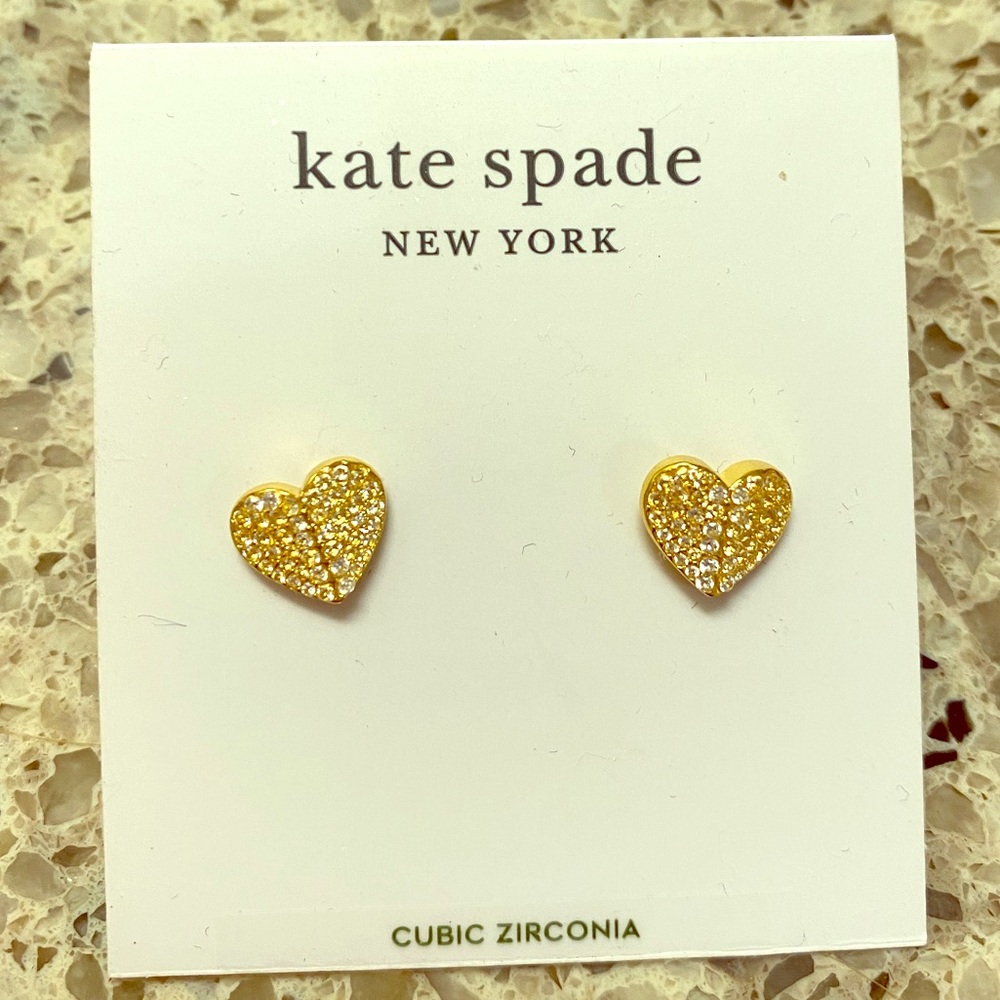 KATE SPADE DIAMOND HEART EARRINGS